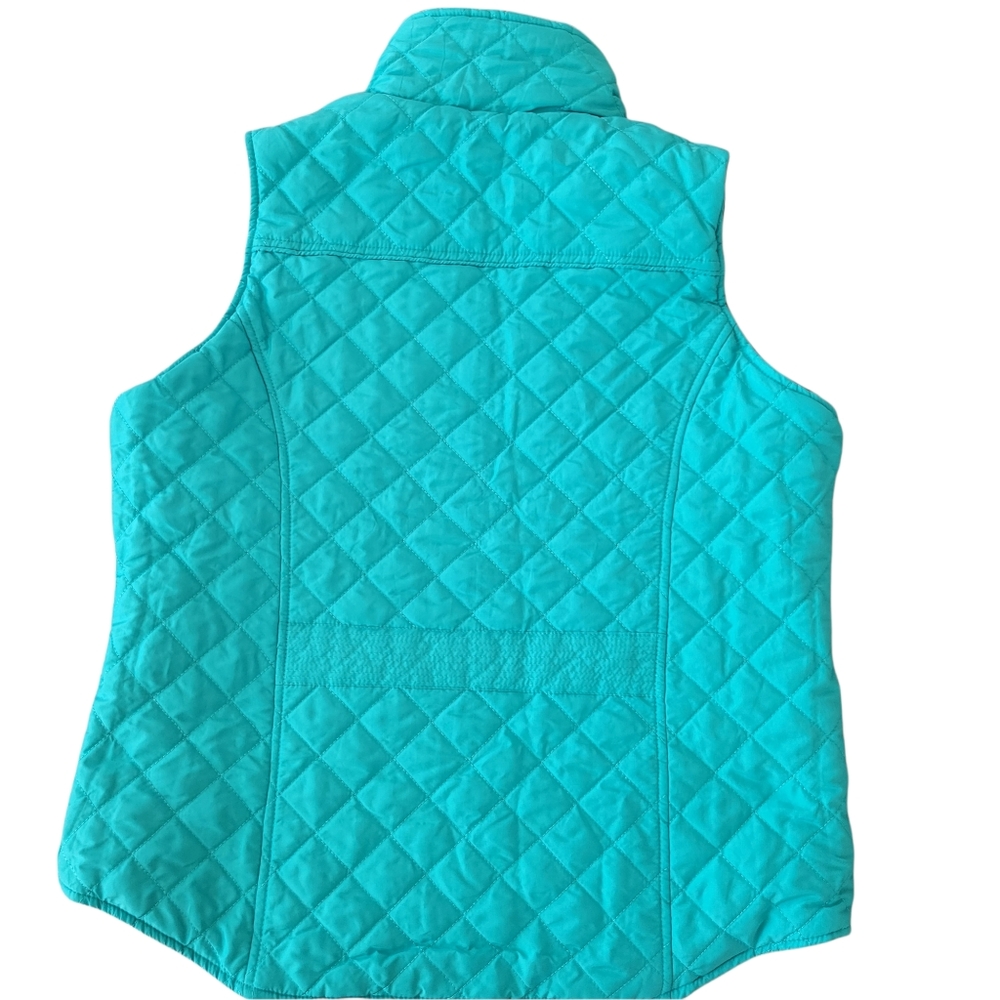 Tracy‎ Negoshian Amelia Vest Reversible Quilted Navy / Turquoise Womens Medium - Picture 4 of 10